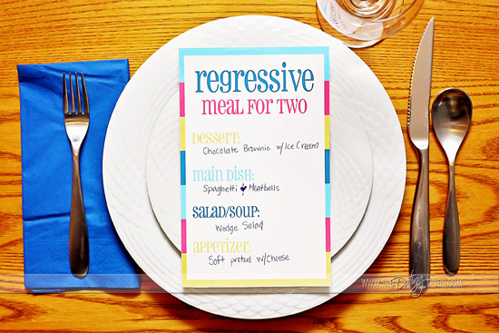 Regressive Meal Backwards Date Night