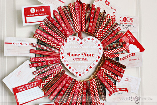 Clothespin Wreath For A Valentine's Day Countdown