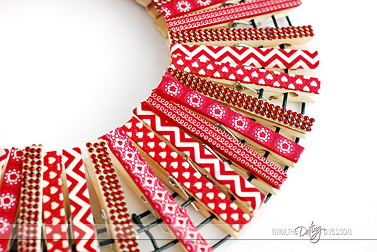 Love Note Clothespin Wreath Example