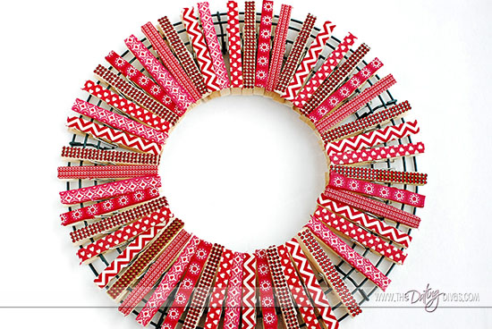 Love Note Clothespin Wreath Idea