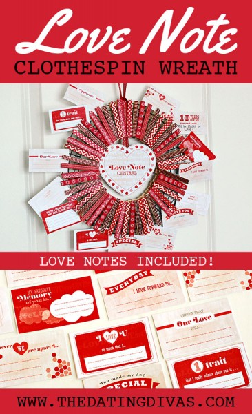 Love Note Clothespin Wreath Tutorial