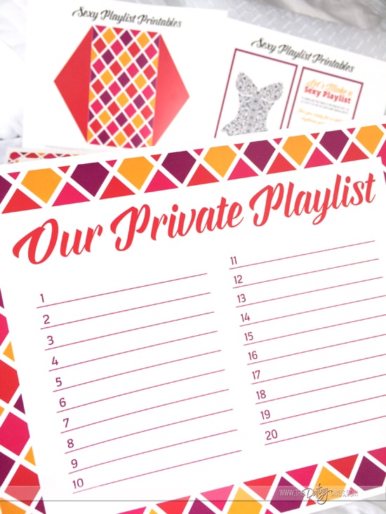 Sexy Playlist Free Printables for a Night of Passion!