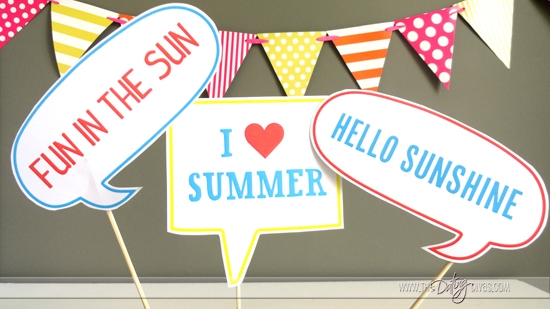 Summer Sayings Photo Props Printable