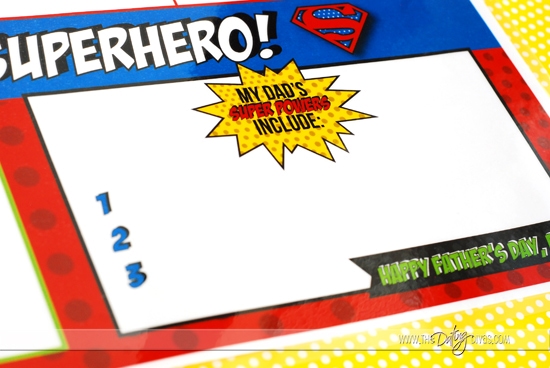 Father's Day Superhero Party Placemat Activities