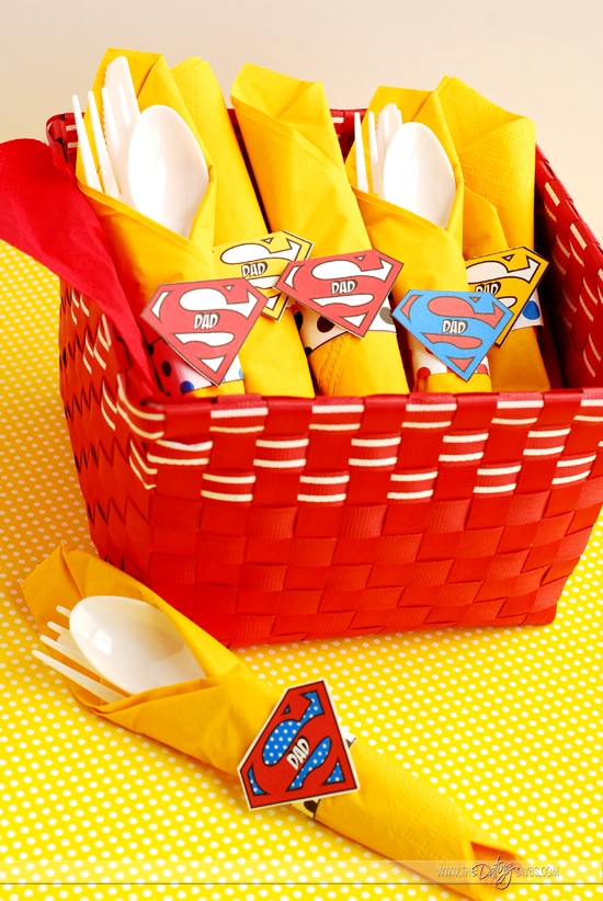 Father's Day Superhero Party Napkin Rings