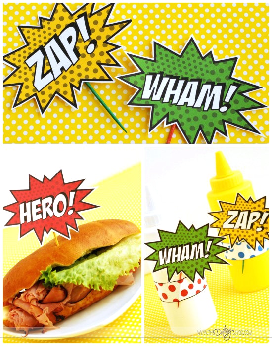 Father's Day Superhero Party Treat Toppers