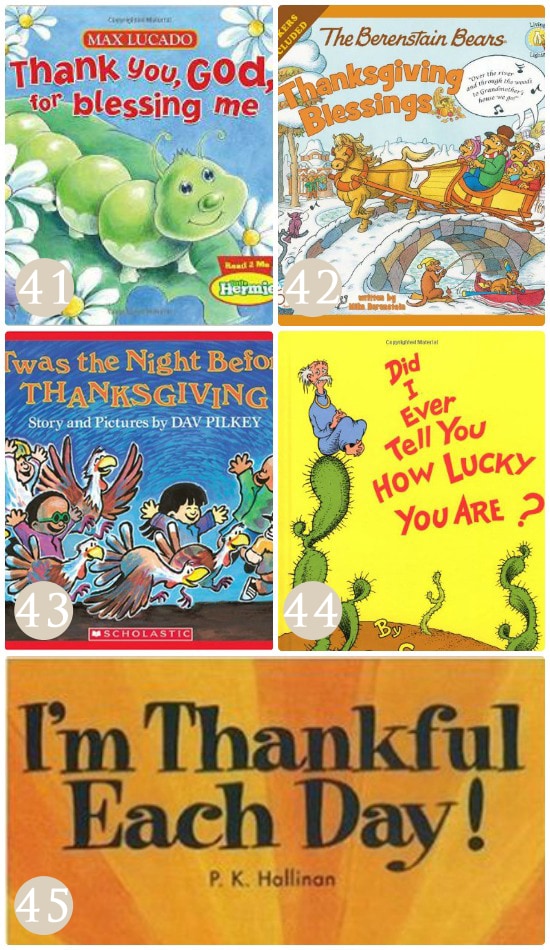 Books that emphasize the idea of gratitude.