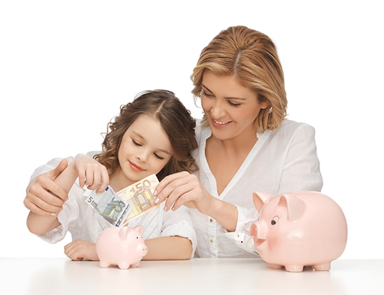 Teaching children by example about finances.