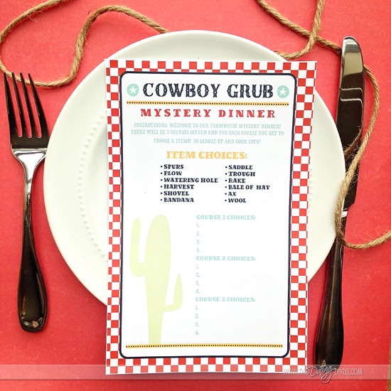 Cowboy mystery dinner for The Longest Ride Date Night.