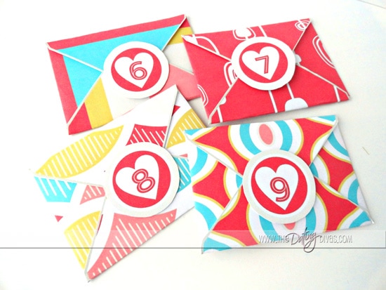 Numbered Envelopes for Valentine's Love Notes