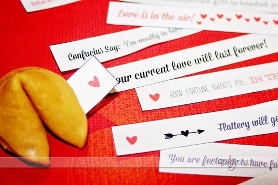 Printable Valentine Fortune Cookie Fortunes