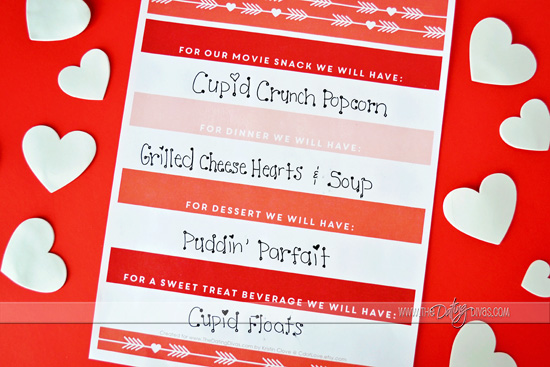 Valentine's Day Card Kits and Menu Printables