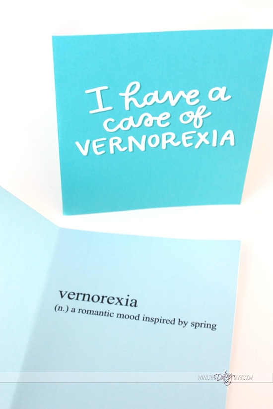 Vernorexia Card - cute idea for the hubby's Easter basket!