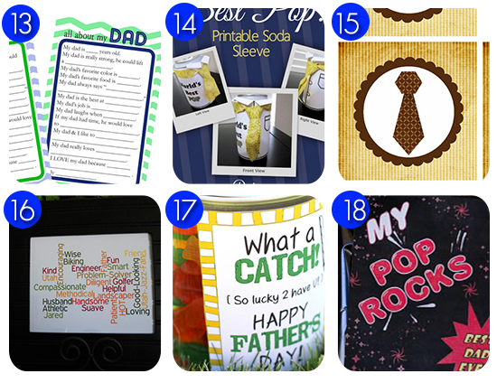 Free Fathers Day DIY printable ideas