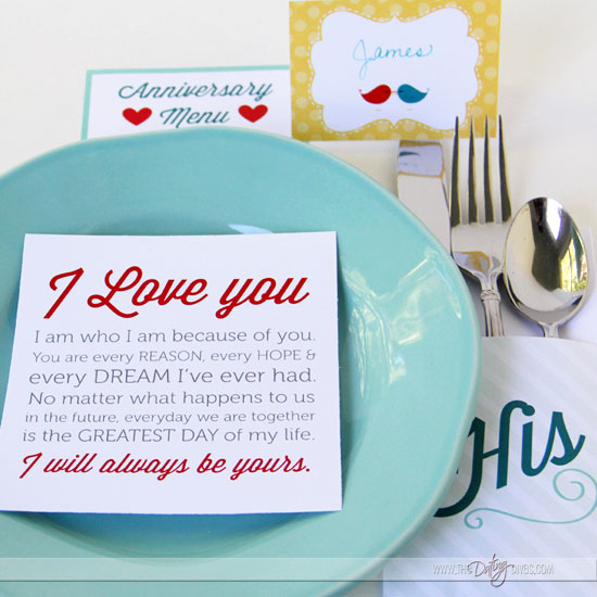 Anniversary Dinner Printables