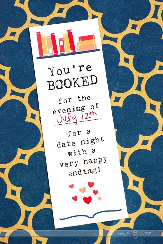 Library Date Night Bookmark Invitation