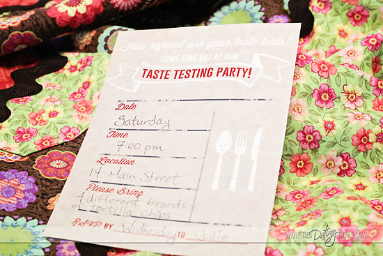 taste testing date invitation