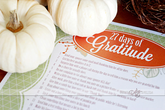 Thanksgiving 27 Days of Gratitude