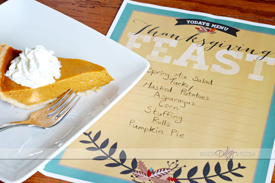 thanksgiving printable menu